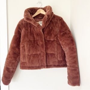 A&F puffer fur coat / jacket size S